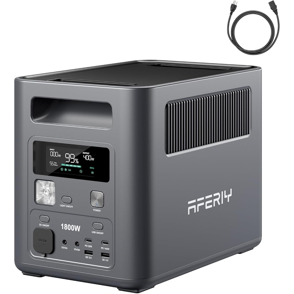 Solar Emergency Charger - 1024Wh Solar Generator, 1800W Peak/3600W AC,