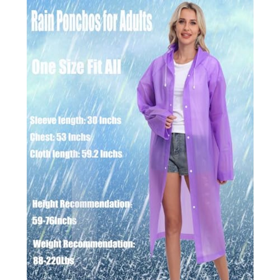 2-Pack Reusable Rain Ponchos f - đánh giá và giá Emergency Poncho Rain