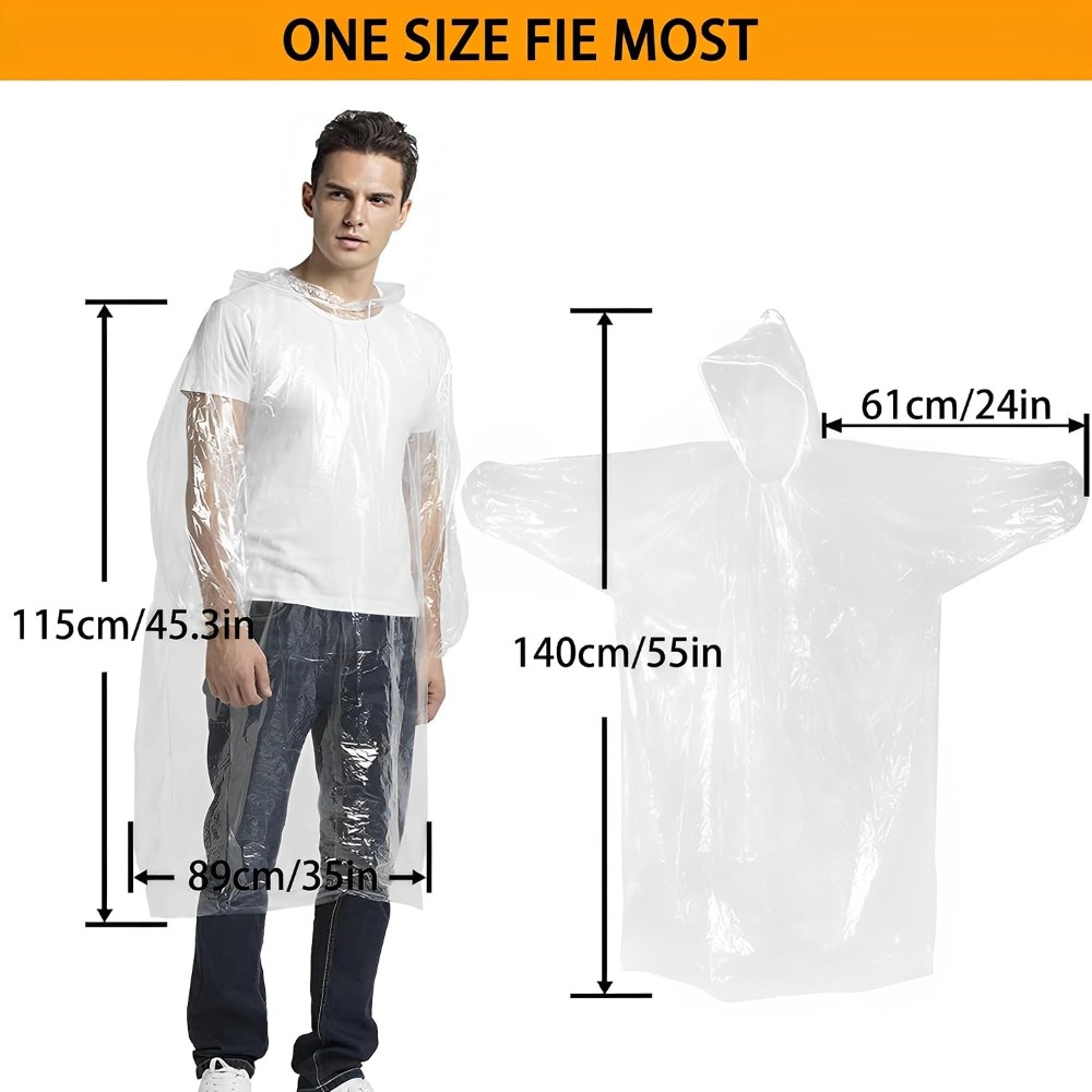Clear Rain Ponchos for Adults  - đánh giá và giá Emergency Poncho Rain