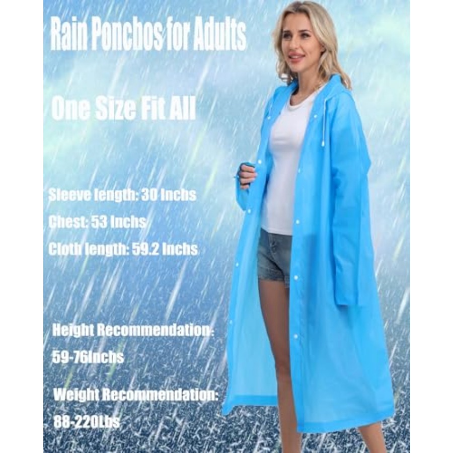 2-Pack Reusable Rain Ponchos f - đánh giá và giá Emergency Poncho Rain