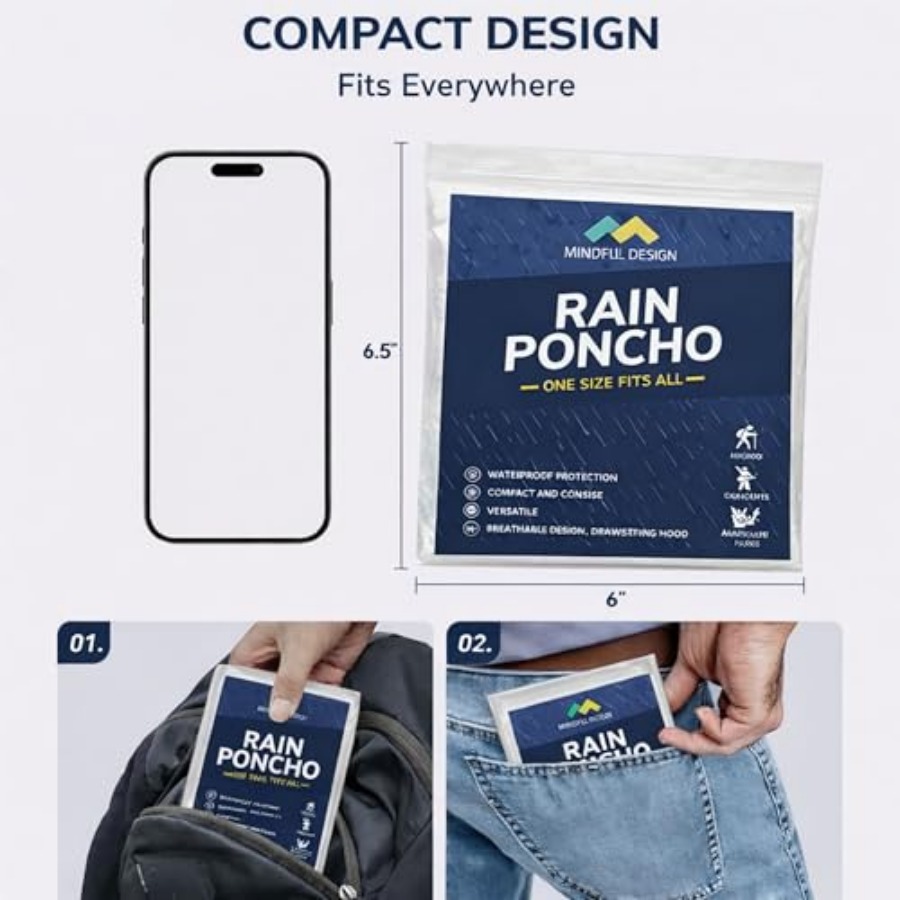 Mindful Design Rain Ponchos wi - đánh giá và giá Emergency Poncho Rain