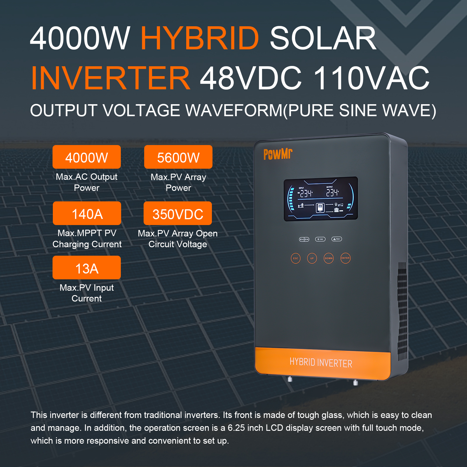 PowMr USA 4000W 24V Hybrid Sol - đánh giá và giá Solar Emergency Charger