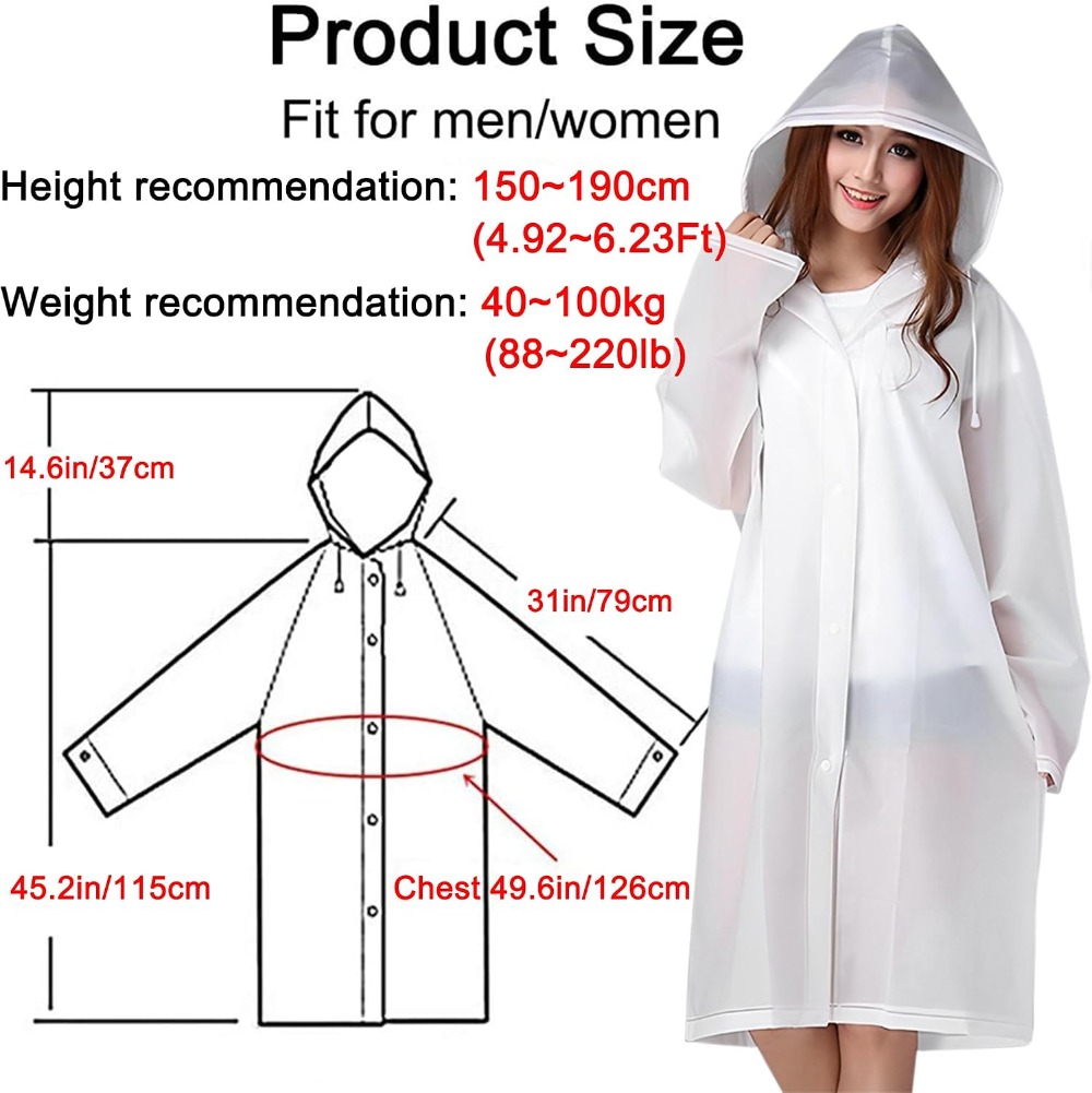 Reusable Rain Ponchos for Adul - đánh giá và giá Emergency Poncho Rain