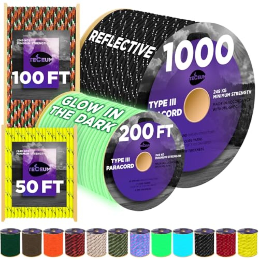 Reflective Paracord Rope 1000  - đánh giá và giá Para Cord 1000Ft
