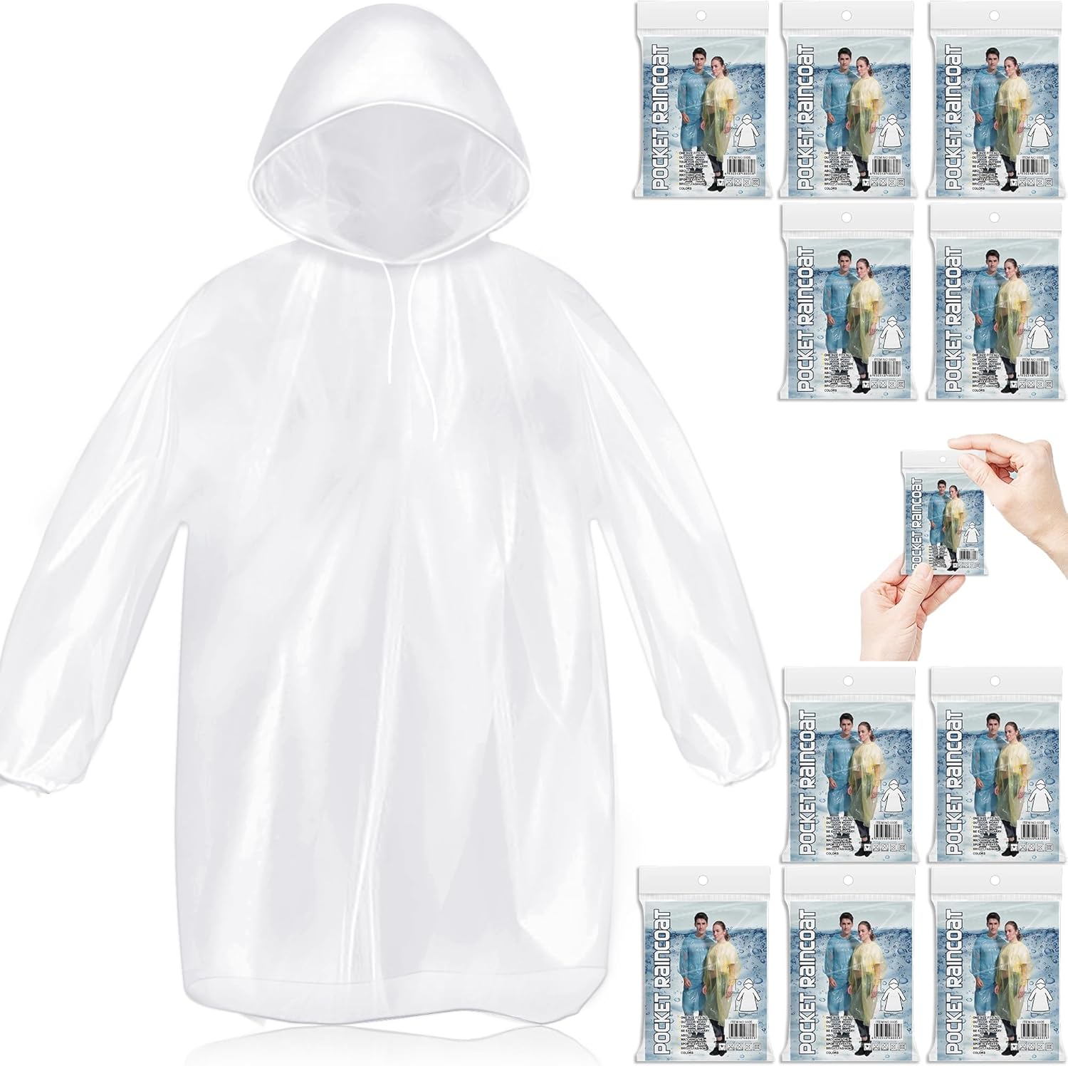 10 Pack Disposable Rain Poncho - đánh giá và giá Emergency Poncho Rain