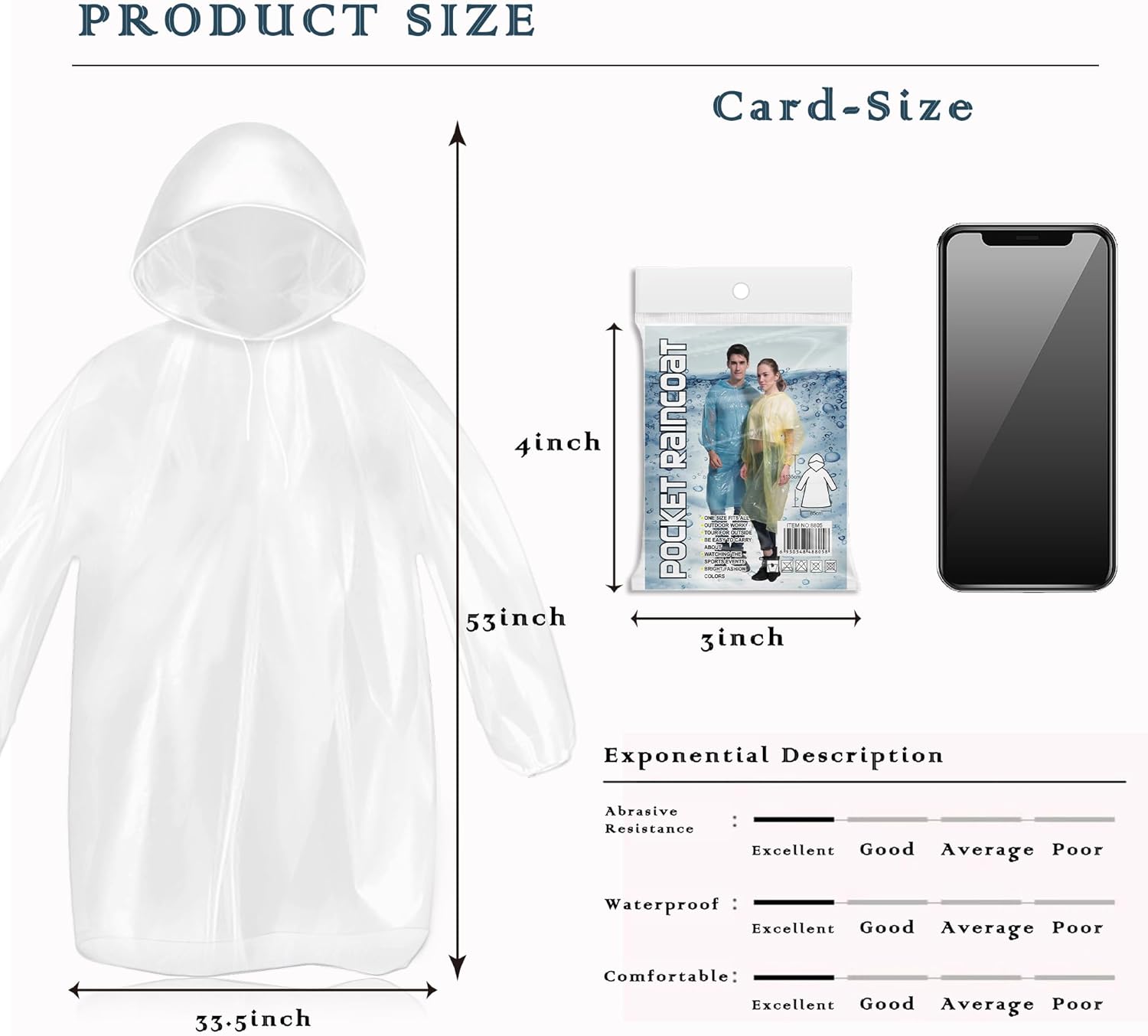 10 Pack Disposable Rain Poncho - đánh giá và giá Emergency Poncho Rain