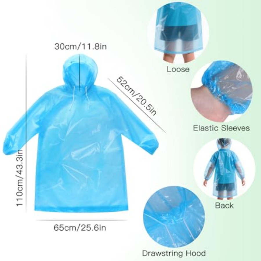 GAOHUI 4/6 Pack Disposable Rai - đánh giá và giá Emergency Poncho Rain